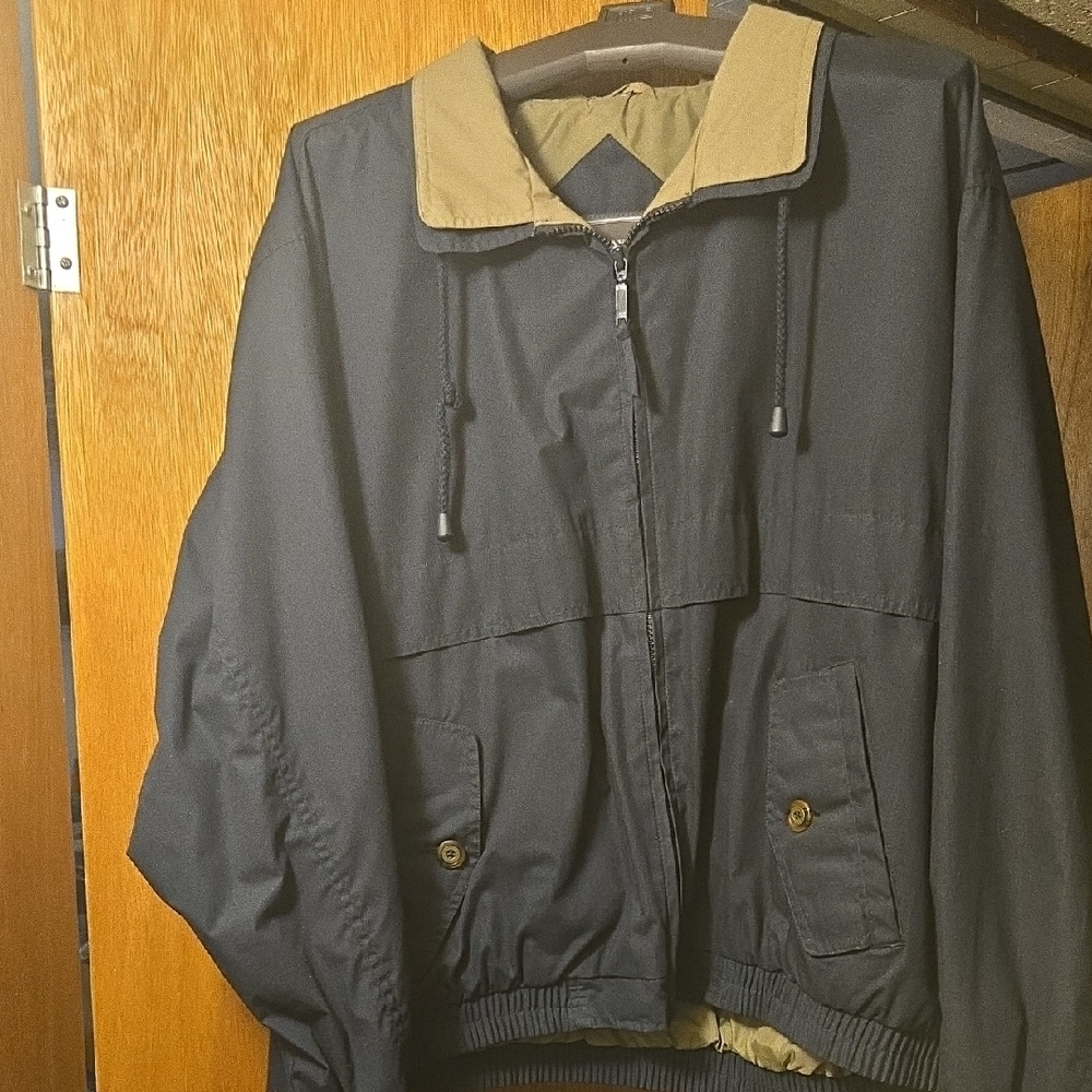 David Taylor Black and Tan Windbreaker Jacket